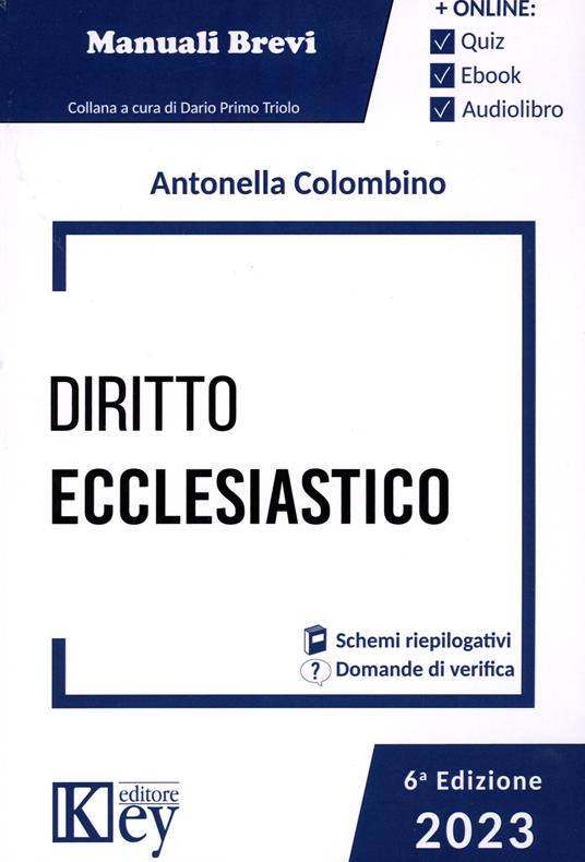 Diritto ecclesiastico 2023 - Antonella Colombino - copertina