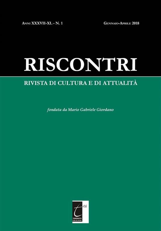 Riscontri. Rivista di cultura e di attualità (2018). Vol. 1 - Riscontri - ebook