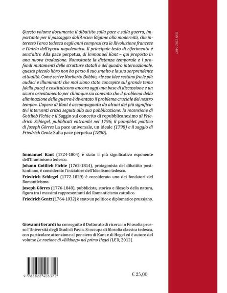 Progetti di pace. Il dibattito sulla Pace perpetua in Germania (1796-1800) - Immanuel Kant,J. Gottlieb Fichte,Friedrich Schlegel - 2