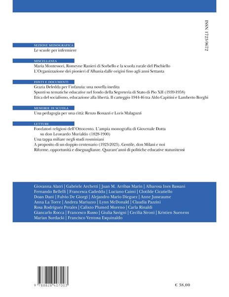 Annali di storia dell'educazione e delle istituzioni scolastiche (2024). Vol. 31: Le scuole per infermiere - 2