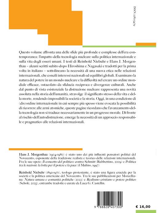 Morte nell'era nucleare. Il realismo politico di fronte alla bomba atomica - Hans J. Morgenthau,Reinhold Niebuhr - 2