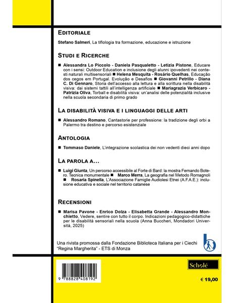 Tiflologia per l'integrazione (2026). Vol. 1 - 2