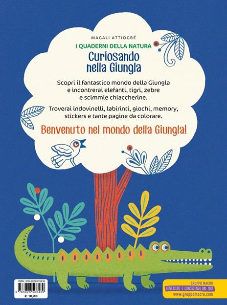 Curiosando nella giungla. Colora, gioca e divertiti. Con adesivi. Ediz. a colori - Magali Attiogbé - 4