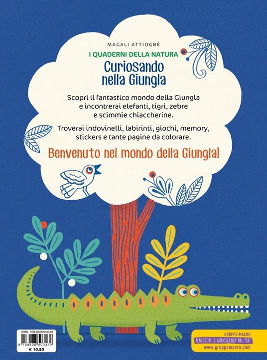 Curiosando nella giungla. Colora, gioca e divertiti. Con adesivi. Ediz. a colori - Magali Attiogbé - 4