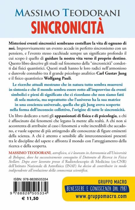 Sincronicità. Il legame tra fisica e psiche. Da Pauli e Jung a Chopra - Massimo Teodorani - 2