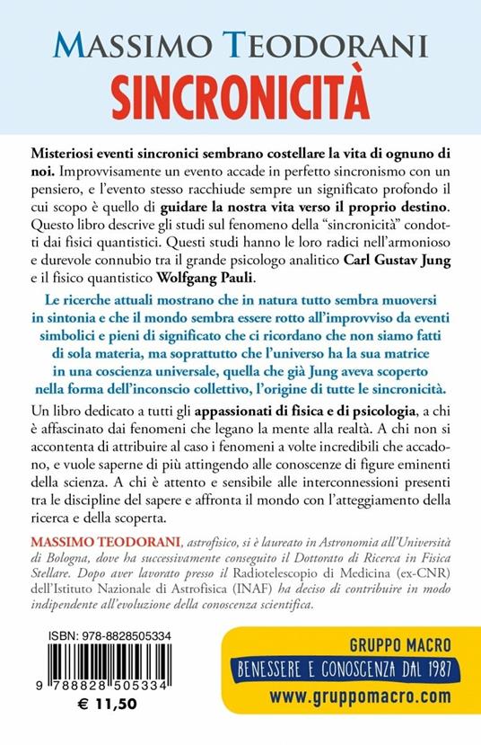 Sincronicità. Il legame tra fisica e psiche. Da Pauli e Jung a Chopra - Massimo Teodorani - 2