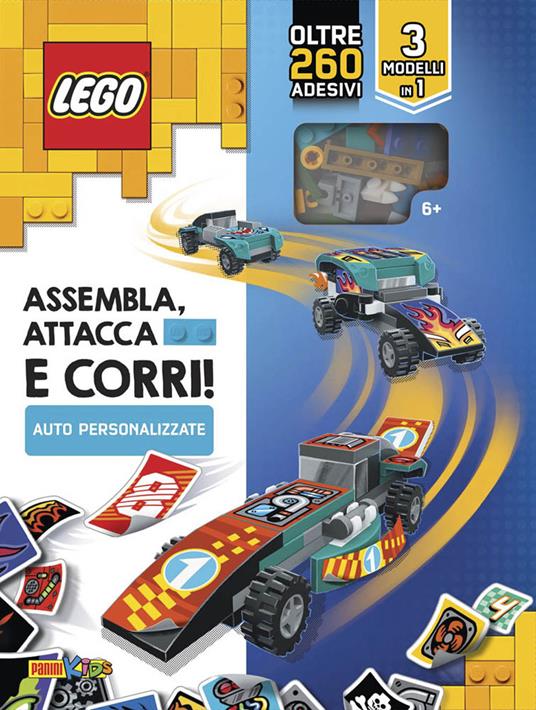Assembla, attacca e corri! Auto personalizzate. Lego. Con adesivi. Ediz. a colori. Con Prodotti vari - copertina