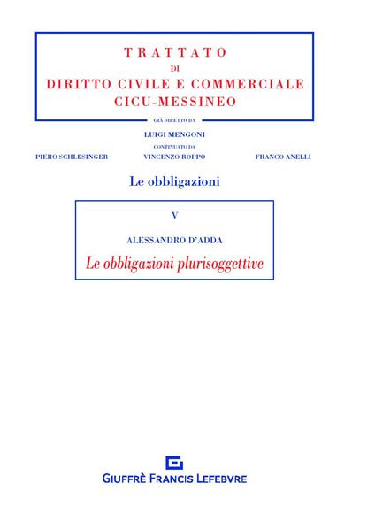 Le obbligazioni plurisoggettive - Alessandro D'Adda - copertina