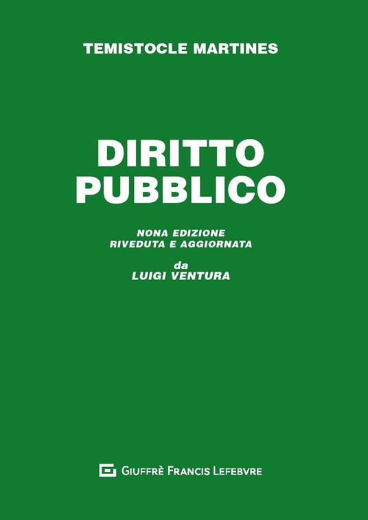 Diritto pubblico - Luigi Ventura,Temistocle Martines - copertina