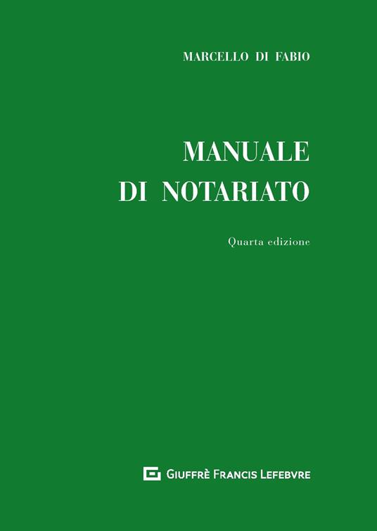 Manuale di notariato - Marcello Di Fabio - copertina