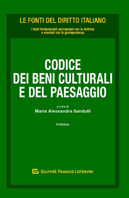 Codice dei beni culturali e del paesaggio - copertina