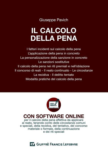 Il calcolo della pena - Giuseppe Pavich - copertina