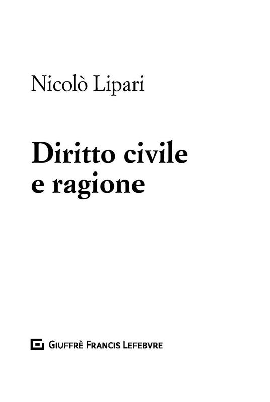 Diritto civile e ragione - Nicolò Lipari - copertina