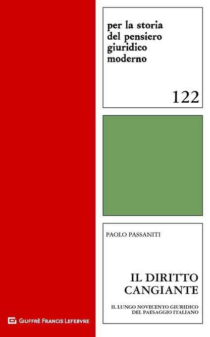 Il diritto cangiante. Il lungo Novecento giuridico del paesaggio italiano - Paolo Passaniti - copertina
