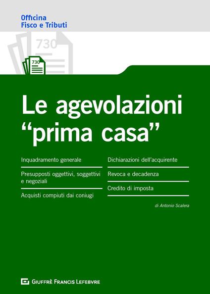 Le agevolazioni prima casa - Antonio Scalera - copertina