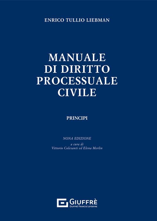 Manuale di diritto processuale civile. Principi - Enrico T. Liebman - copertina
