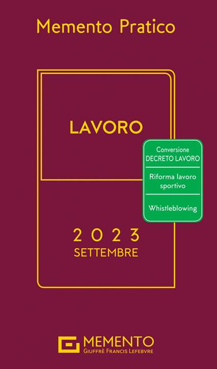 Memento lavoro 2023 - copertina