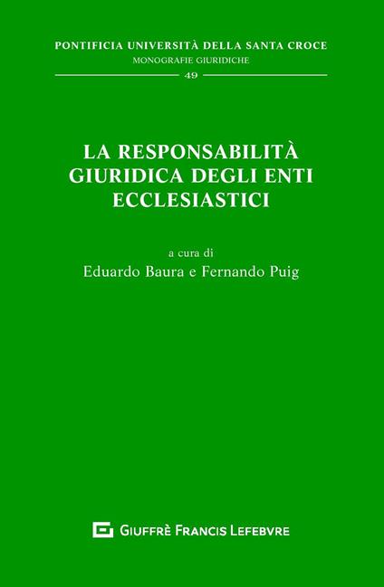La responsabilità giuridica degli enti ecclesiastici - copertina