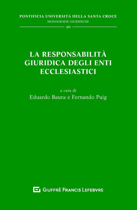 La responsabilità giuridica degli enti ecclesiastici - copertina