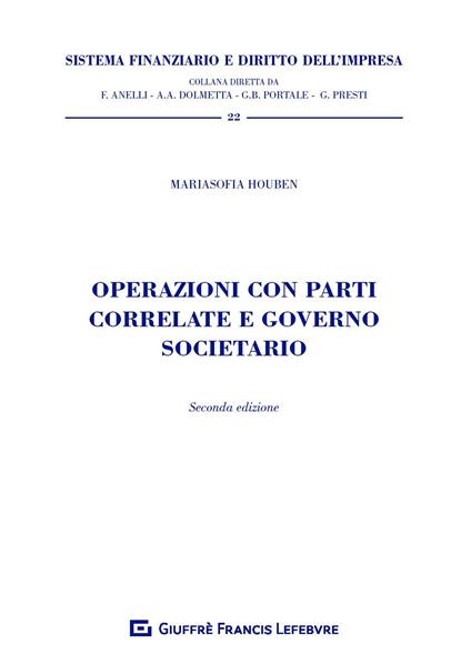 Operazioni con parti correlate e governo societario - Mariasofia Houben - copertina