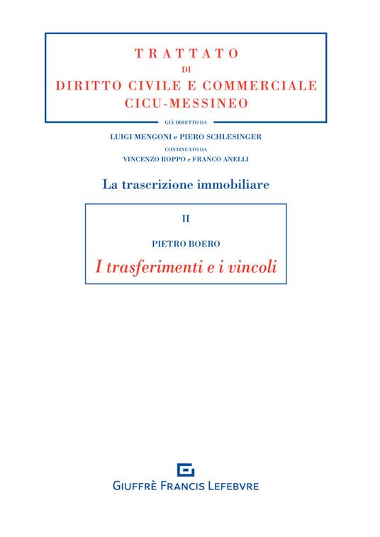 La trascrizione immobiliare. Vol. 2: I trasferimenti e i vincoli - Pietro Boero - copertina