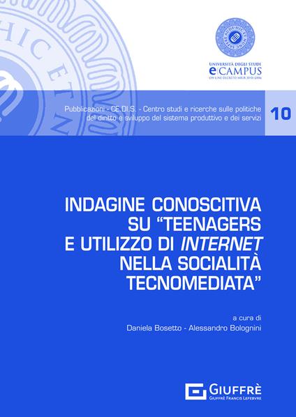 Indagine conoscitiva su «Teenagers e utilizzo di internet nella socialità tecnomediata» - copertina