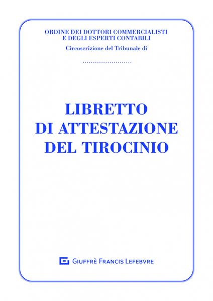 Libretto di attestazione del tirocinio - copertina