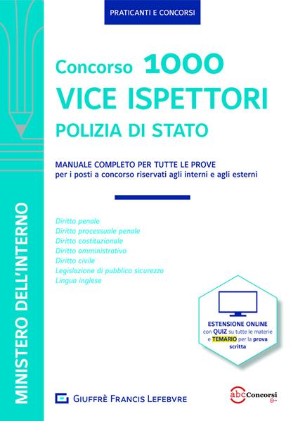 Manuale Vice Ispettori Polizia di Stato. Manuale completo per tutte le prove - copertina