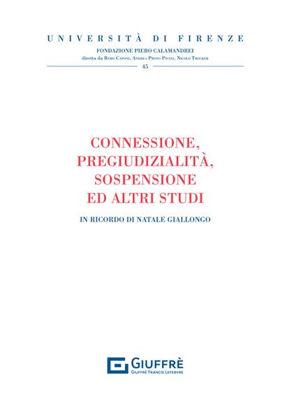 Connessione, pregiudizialità, sospensione e altri studi. In ricordo di Natale Giallongo - copertina