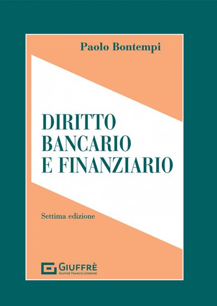 Diritto bancario e finanziario - Paolo Bontempi - copertina