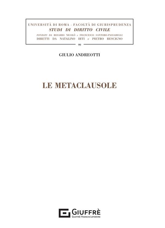 Le metaclausole - Giulio Andreotti - copertina