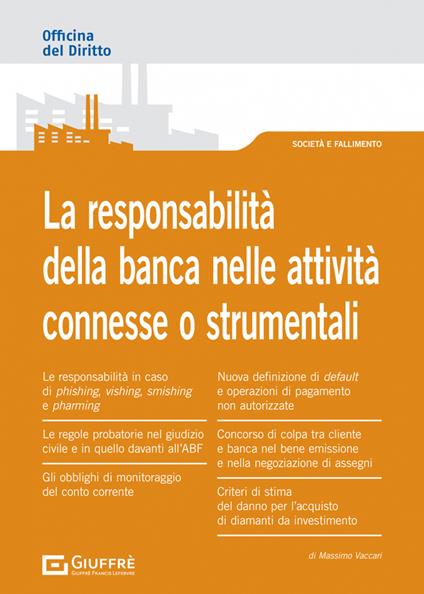 La responsabilità della banca nelle attività connesse o strumentali - Massimo Vaccari - copertina