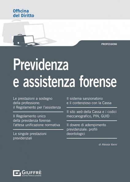 Previdenza e assistenza forense - Alessia Vanni - copertina
