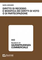 Diritto di recesso e modifica dei diritti di voto o di partecipazione
