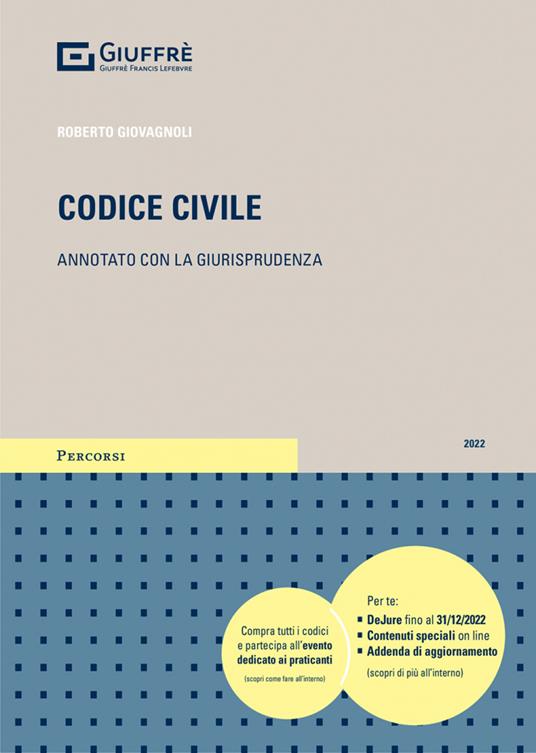 Codice civile. Annotato con la giurisprudenza - Roberto Giovagnoli - copertina