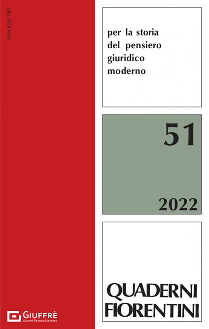 Quaderni fiorentini per la storia del pensiero giuridico moderno (2022). Vol. 51 - copertina