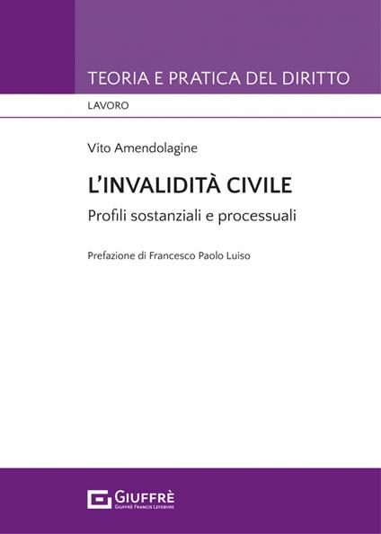 L' invalidità civile. Profili sostanziali e processuali - Vito Amendolagine - copertina