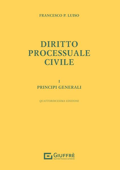 Diritto processuale civile - Francesco Paolo Luiso - copertina
