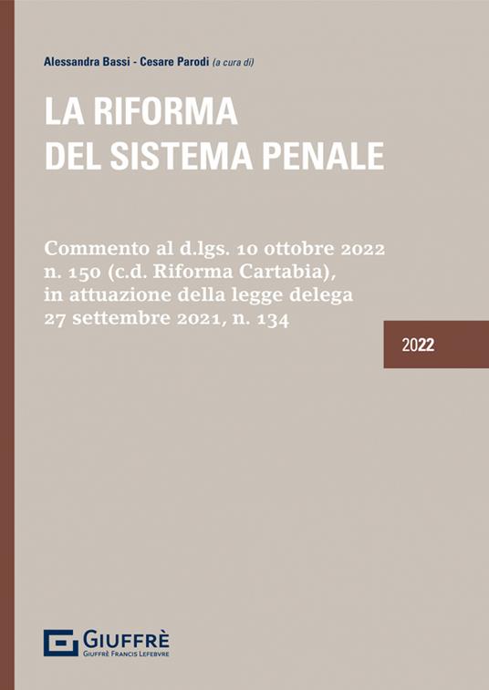 La riforma del sistema penale - copertina