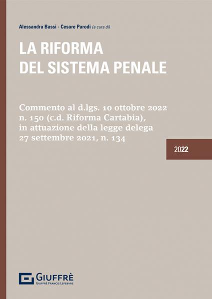 La riforma del sistema penale - copertina