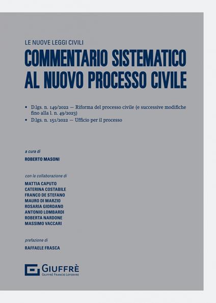Commentario sistematico al nuovo processo civile - copertina