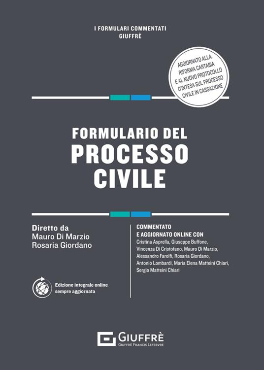 Formulario del processo civile - copertina