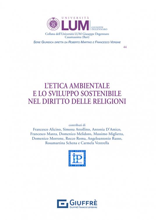 L'etica ambientale e lo sviluppo sostenibile nel diritto delle religioni - copertina