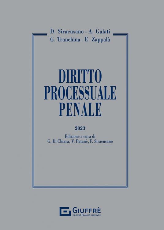 Diritto processuale penale - Delfino Siracusano,Galati Antonino,Giovanni Tranchina - copertina