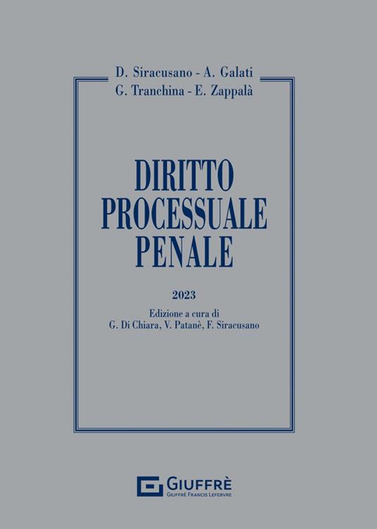Diritto processuale penale - Fabrizio Siracusano,Galati Antonino,Giovanni Tranchina - copertina
