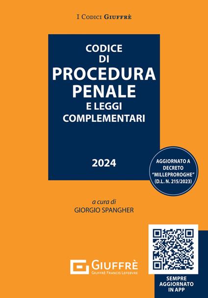 Codice di procedura penale e leggi complementari. Con QR Code - copertina