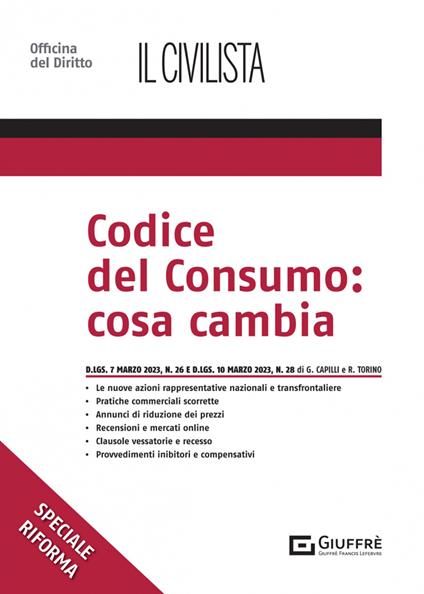 Codice del consumo: cosa cambia - Raffaele Torino,Giovanna Capilli - copertina