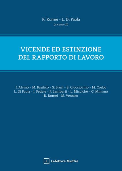 Vicende ed estinzione del rapporto di lavoro - copertina