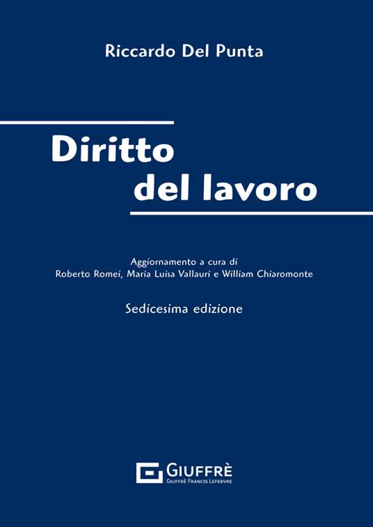 Diritto del lavoro - Riccardo Del Punta - copertina