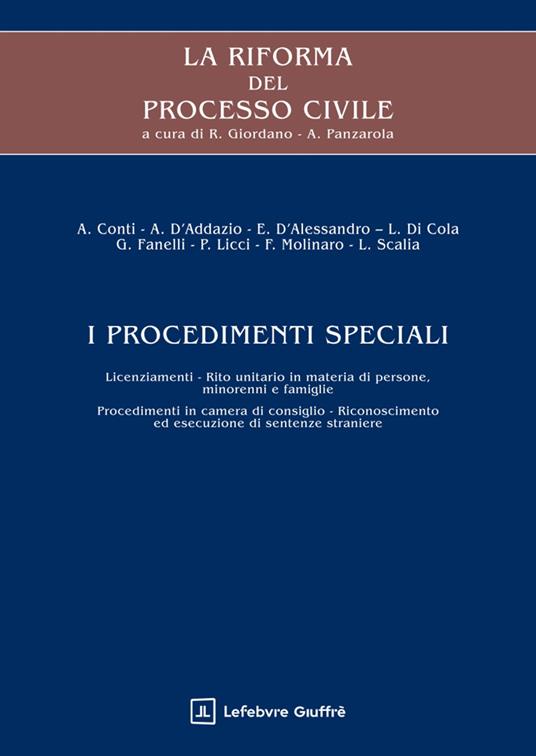La riforma del processo civile. I procedimenti speciali - copertina